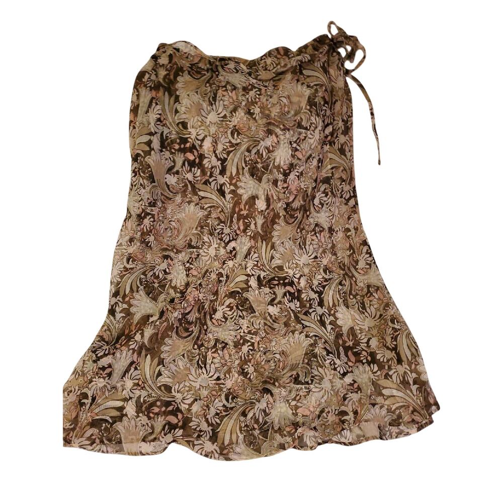 Cato Brown/Tan Floral Skirt Size Medium